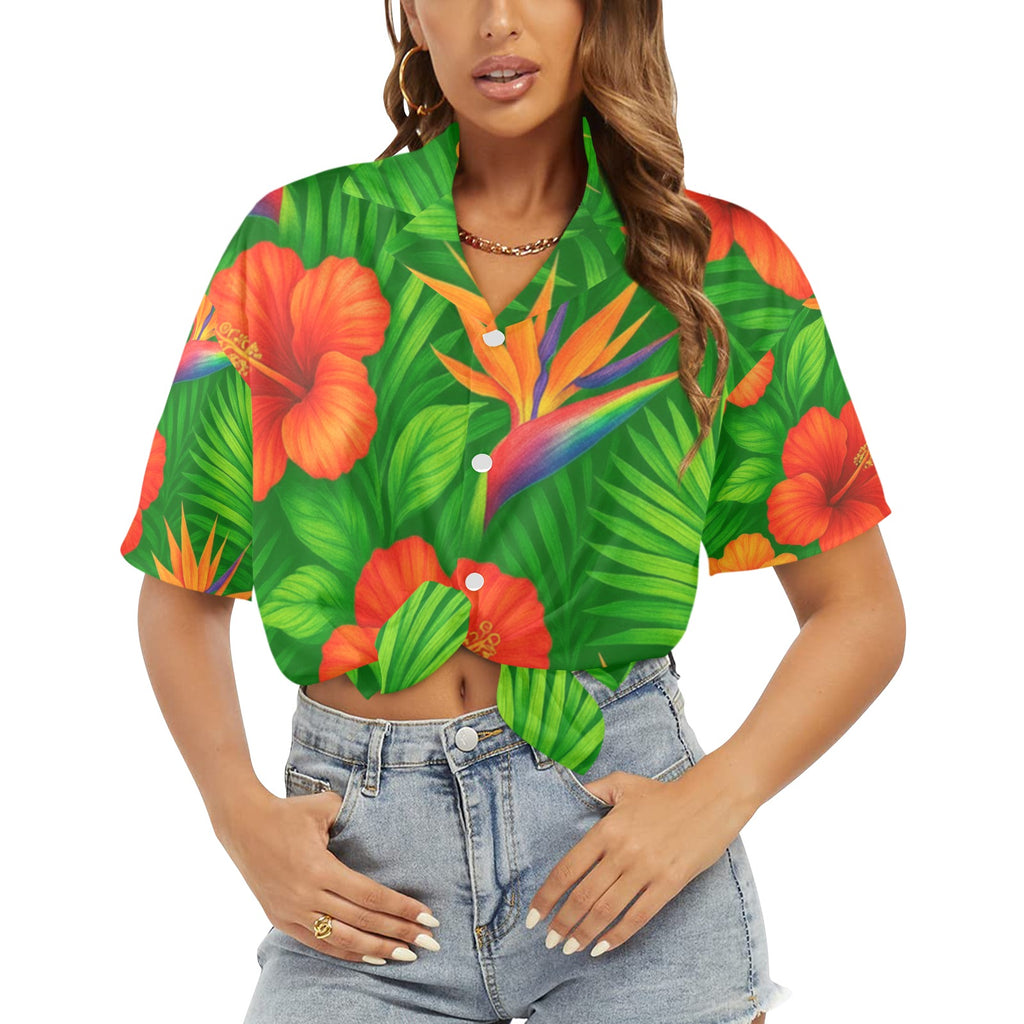 Women's All Over Print Hawaiian Shirt  ANOTHER DAY IN PARADISE