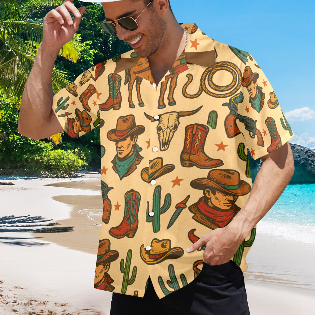 Men's All Over Print Hawaiian Shirt YIPPEE-KI-YAY