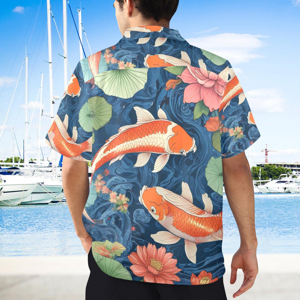 Men's All Over Print Hawaiian Shirt WHY SO KOI?