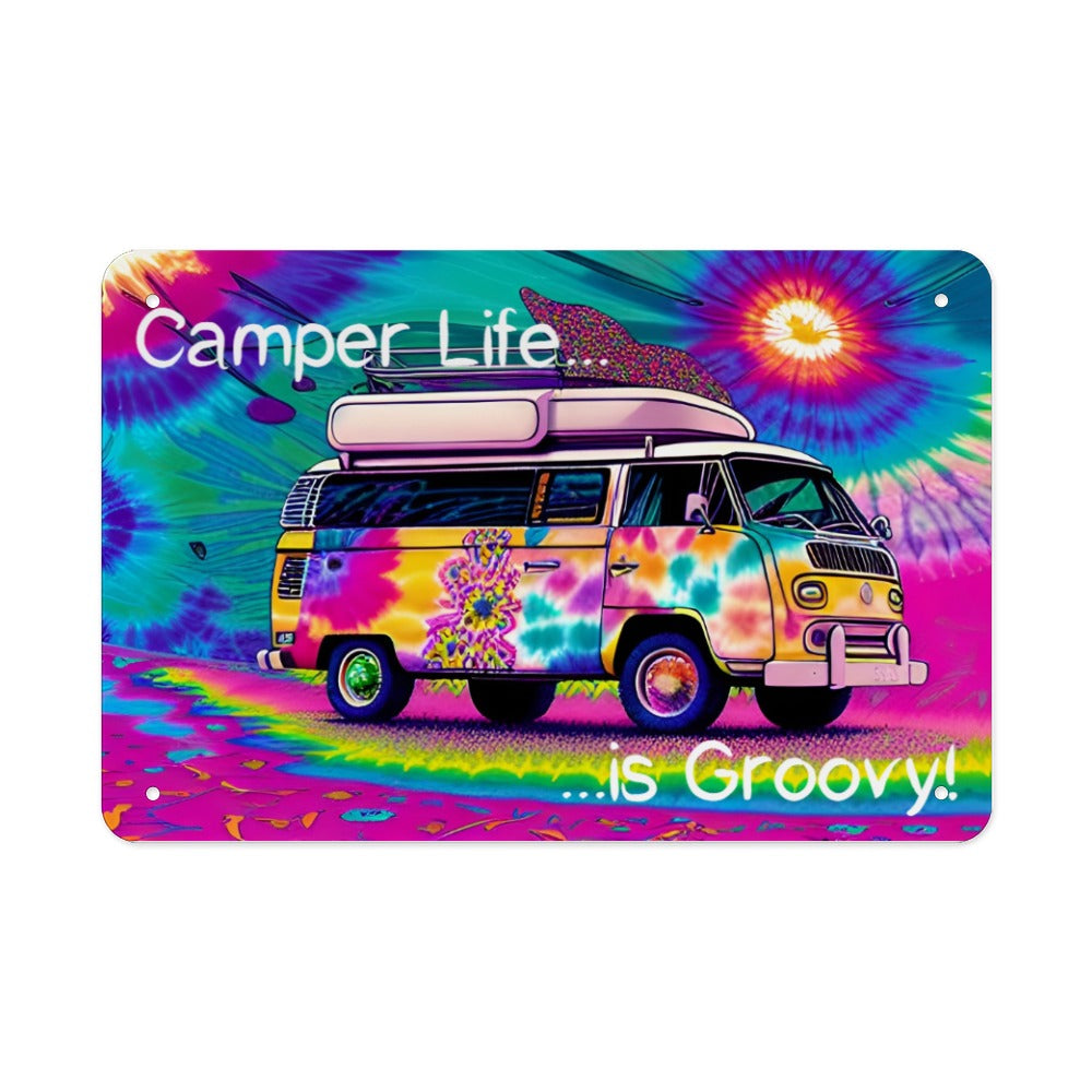 Tinplate Wall Decor CAMPER LIFE IS GROOVY!