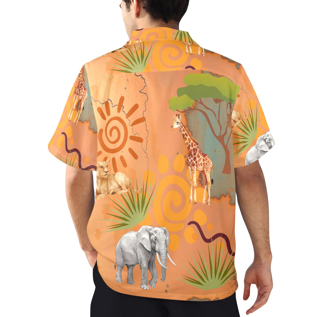 Men's All Over Print Hawaiian Shirt SAFARI