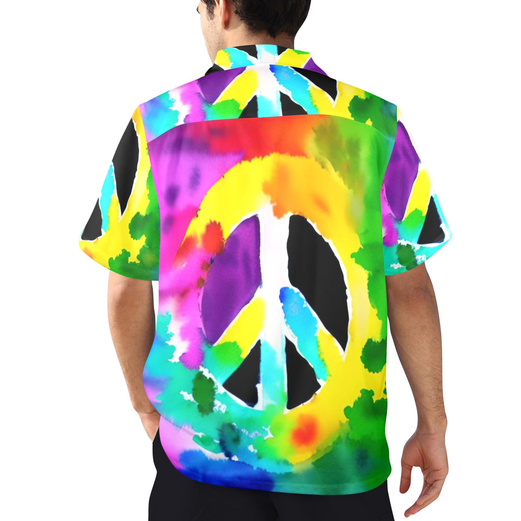 Men's All Over Print Hawaiian Shirt GIVE PEACE A CHANCE