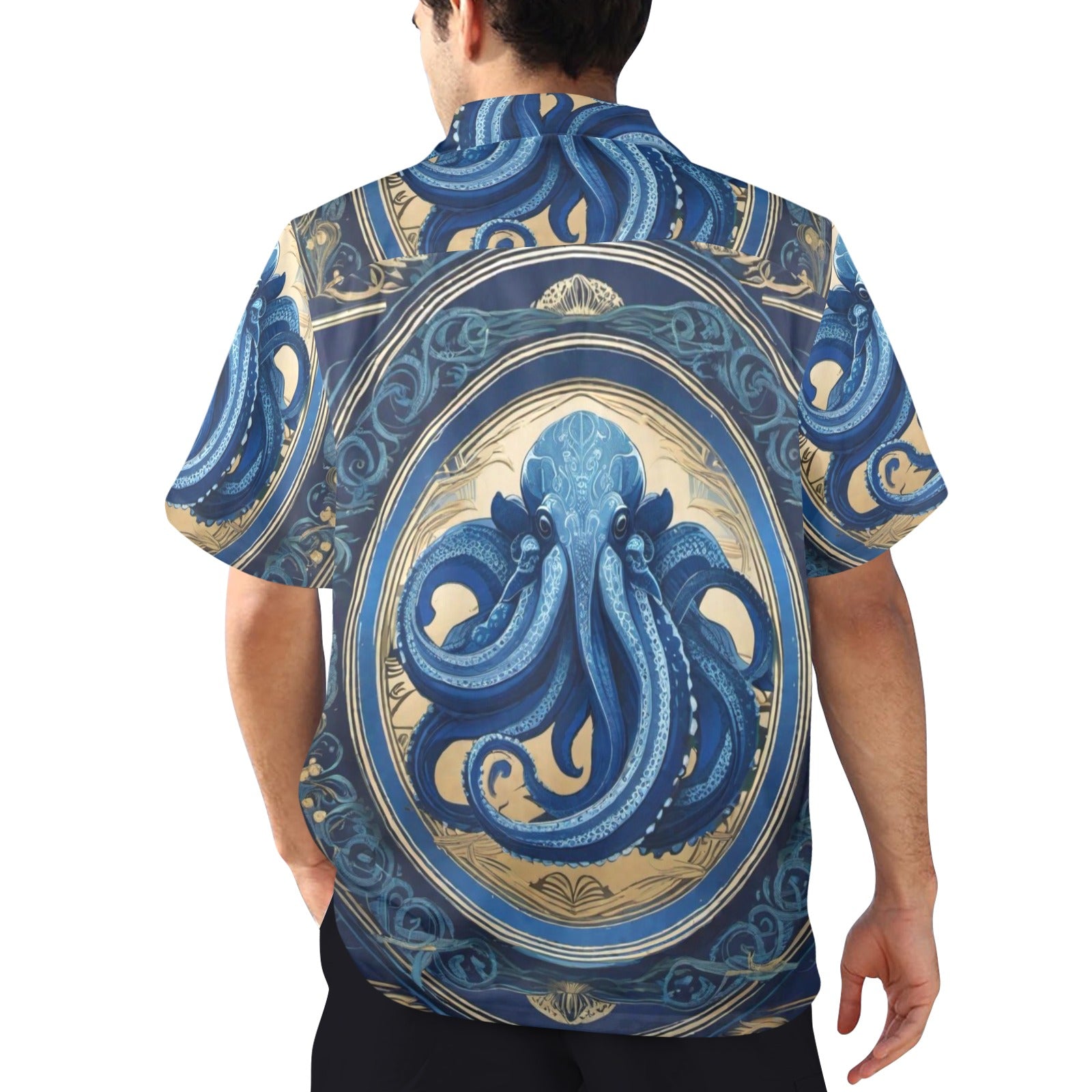 Men's All Over Print Hawaiian Shirt CTHULHU BLUES