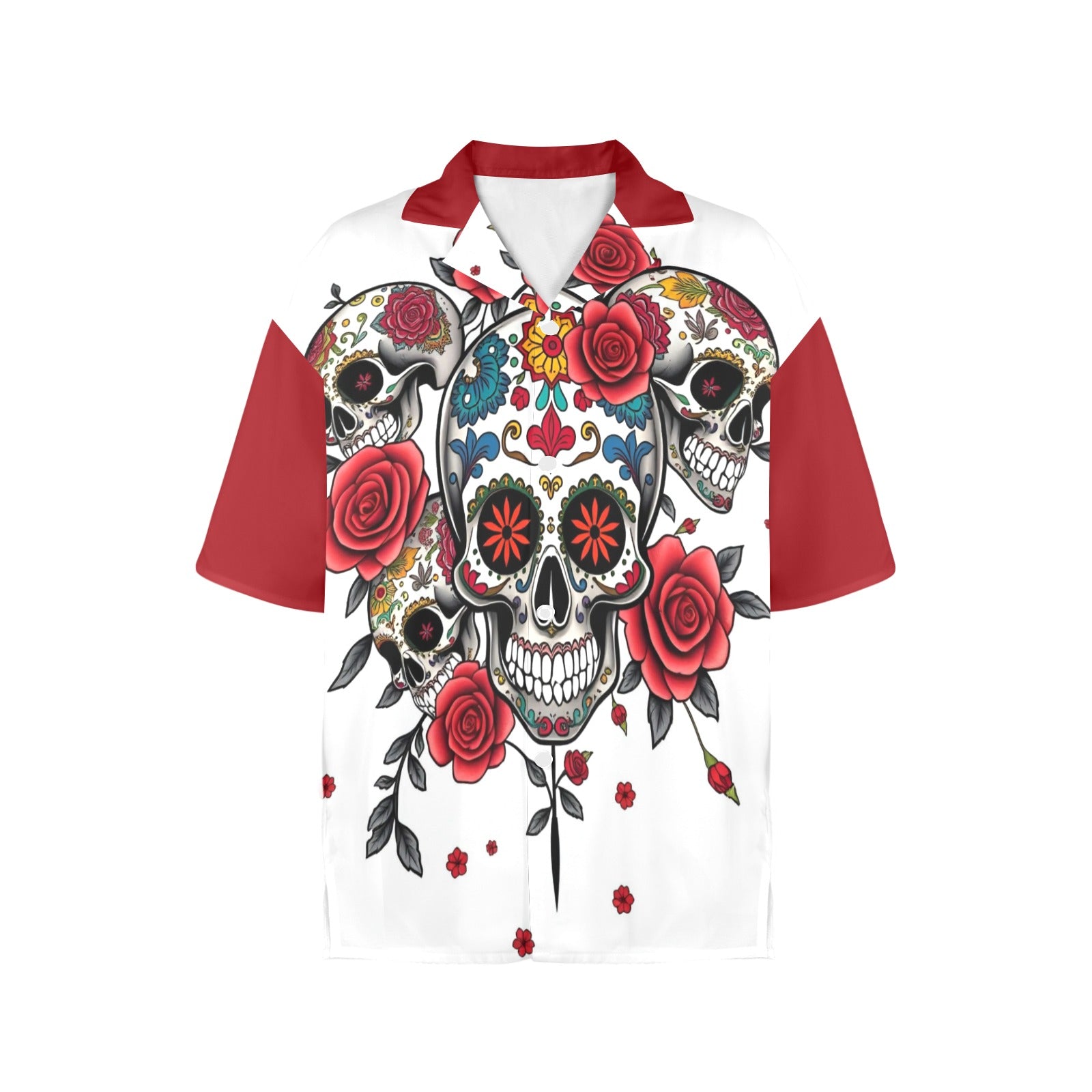 Women's All Over Print Hawaiian Shirt CALAVERAS Y ROSAS