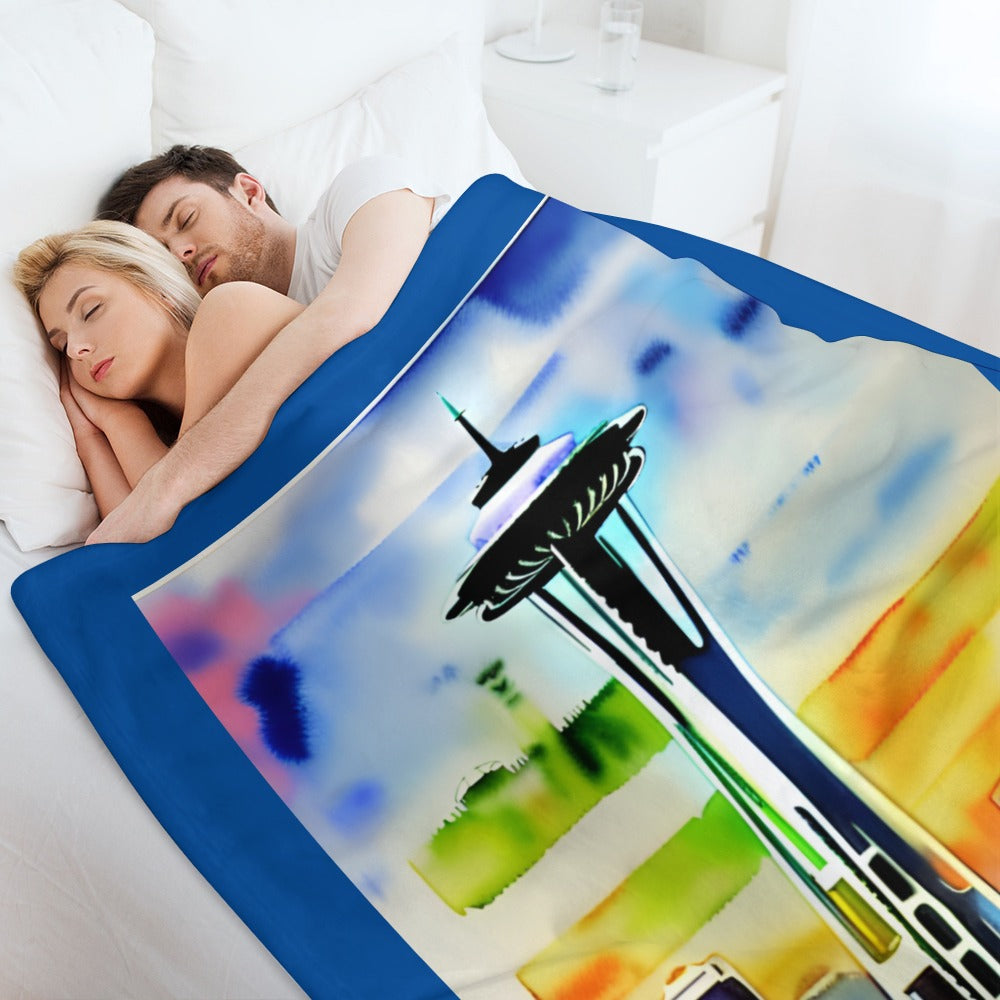 Blanket Throw Flannel SPACE NEEDLE