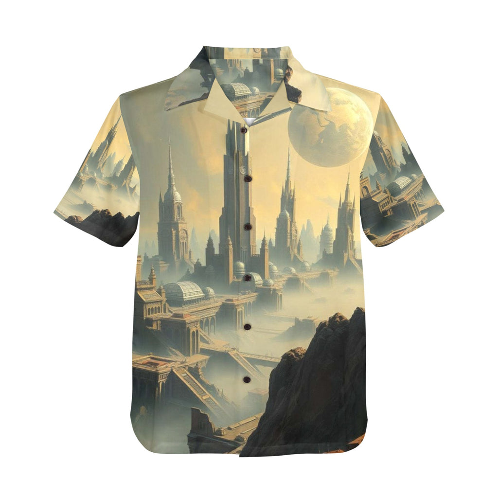 Men's All Over Print Hawaiian Shirt VIEW FROM PLANET B