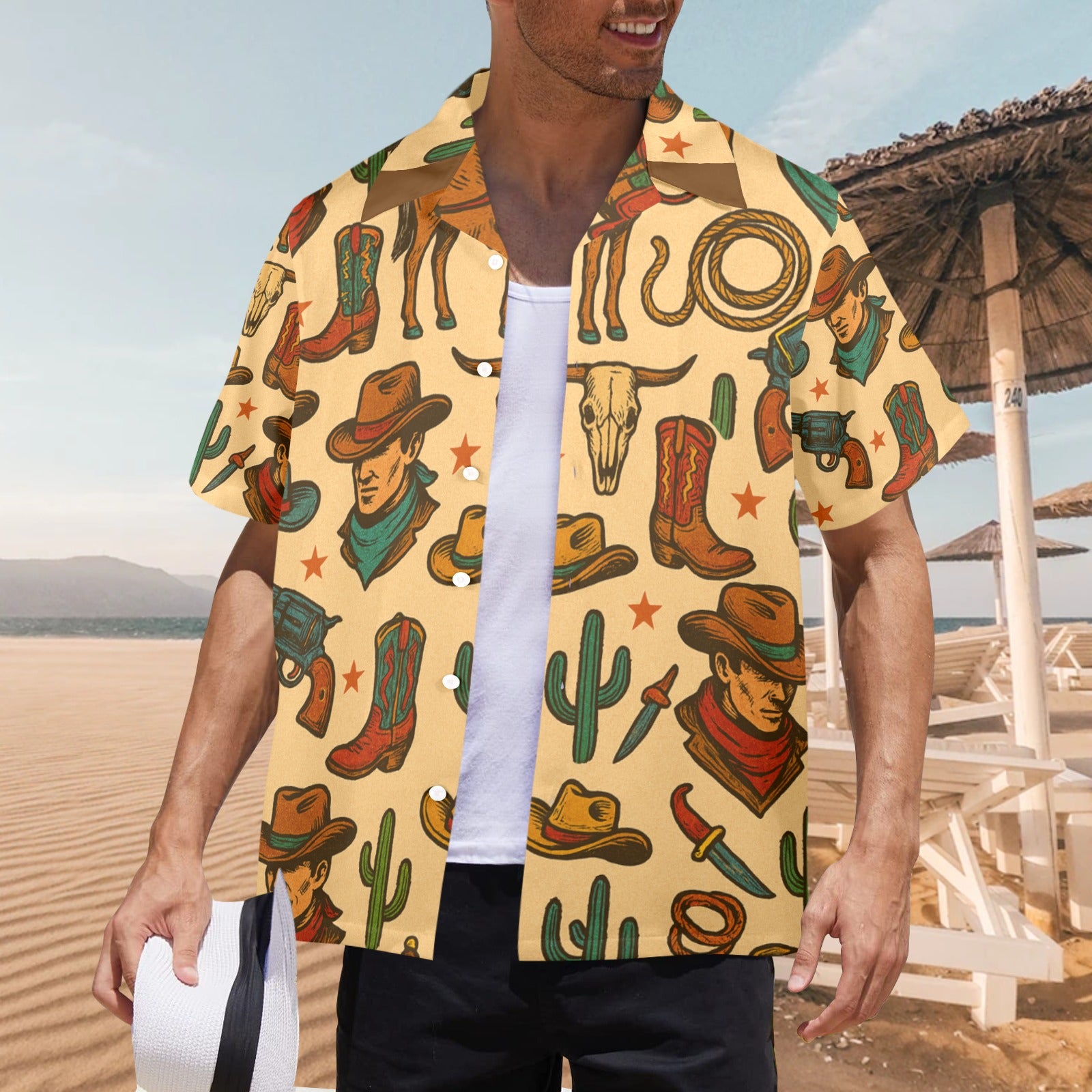 Men's All Over Print Hawaiian Shirt YIPPEE-KI-YAY