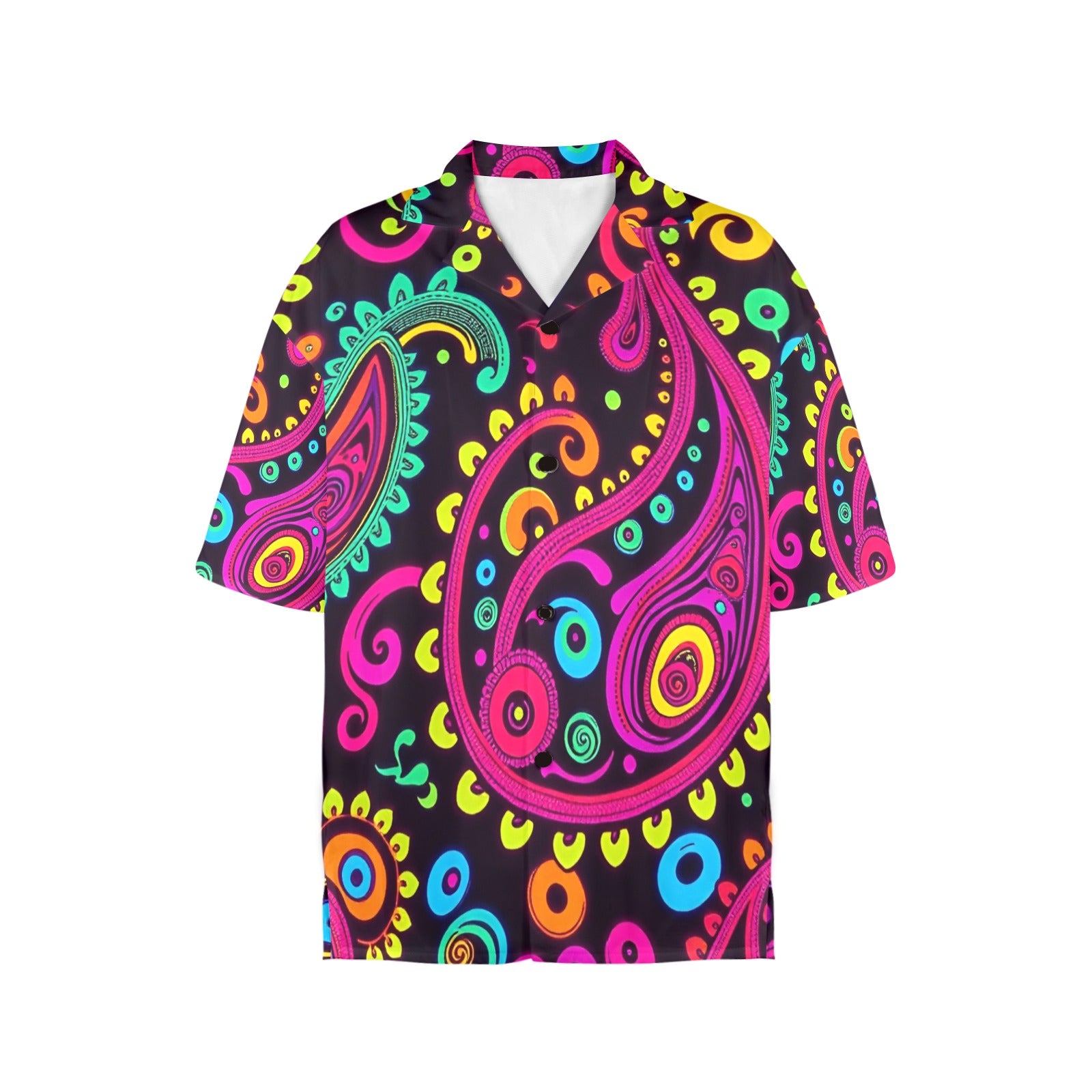 Women's All Over Print Hawaiian Shirt PURPLE PAISLEY