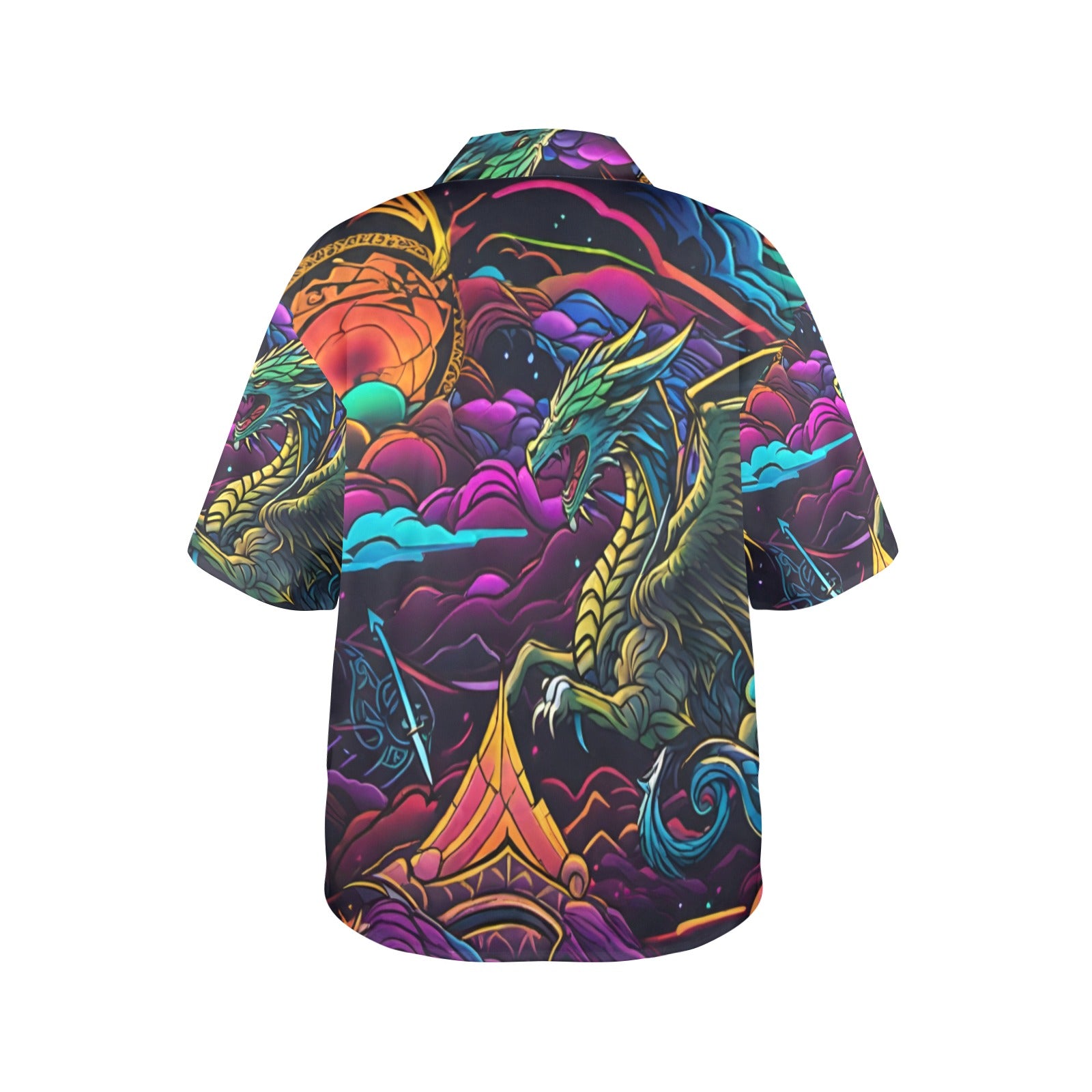 Women's All Over Print Hawaiian Shirt DRAGONQUEST