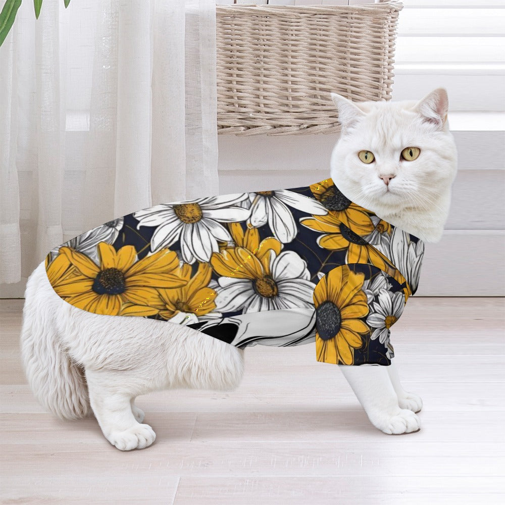 Pet shirt SKULL AND DAISIES