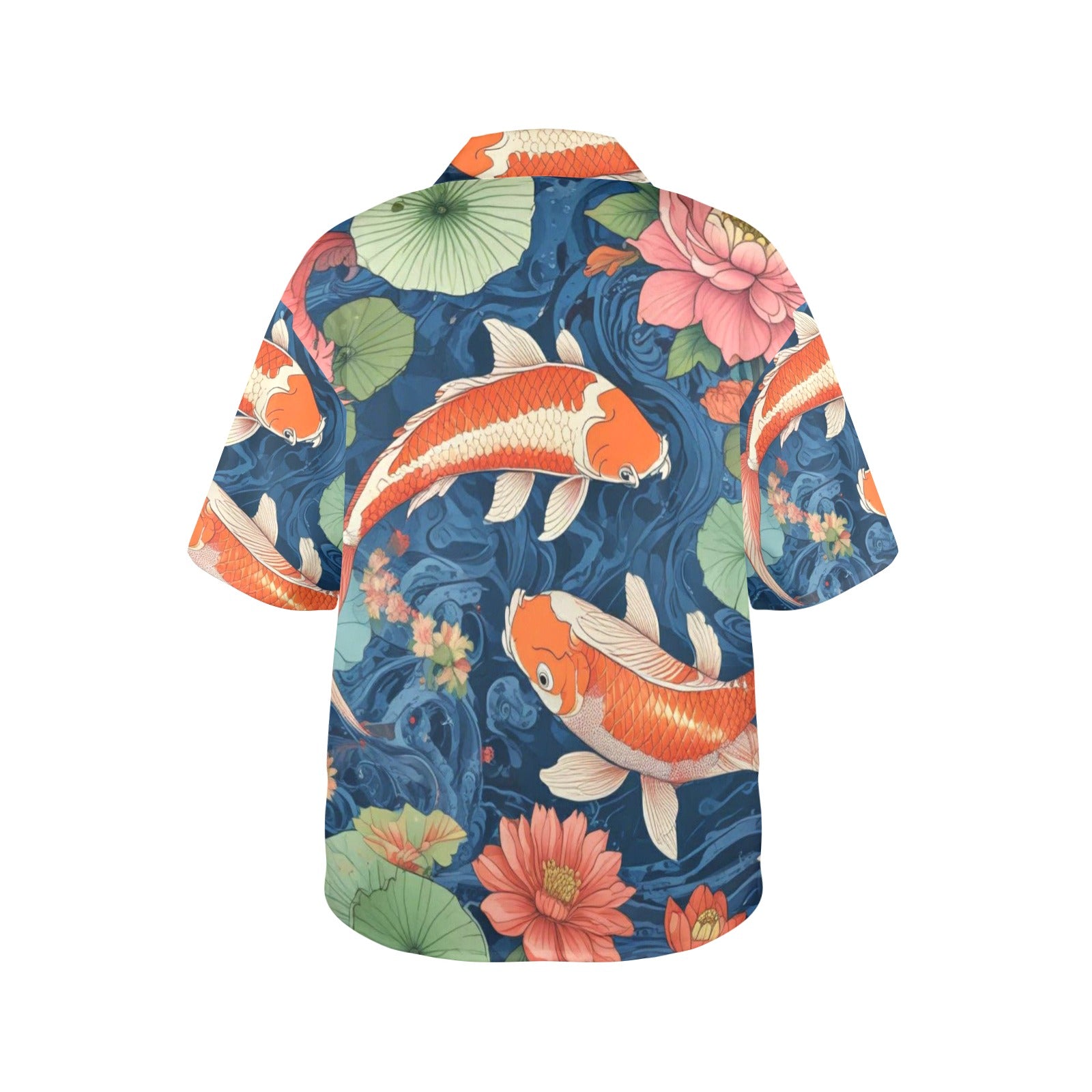 Women's All Over Print Hawaiian Shirt WHY SO KOI?
