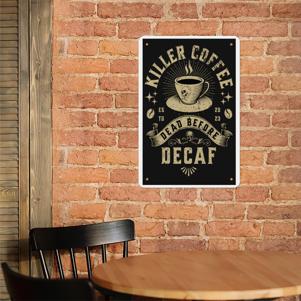 Tinplate Wall Decor KILLER COFFEE