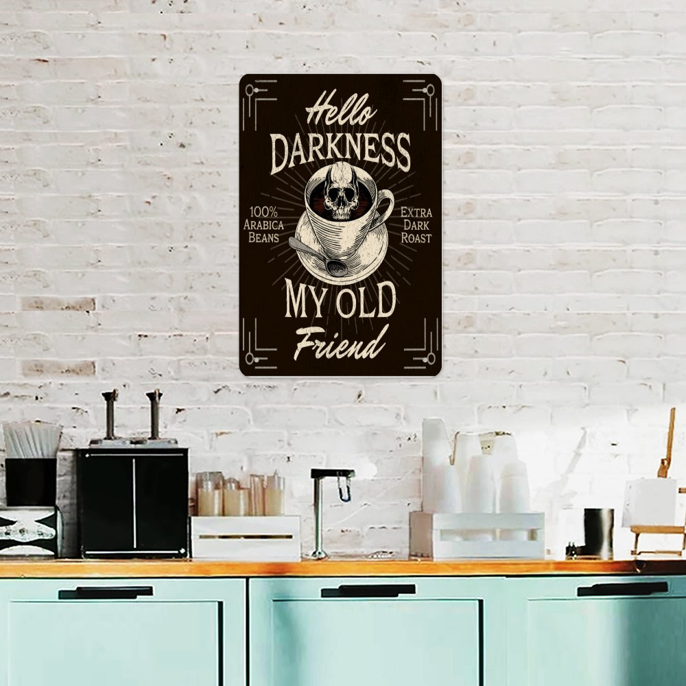 Tinplate Wall Decor HELLO DARKNESS