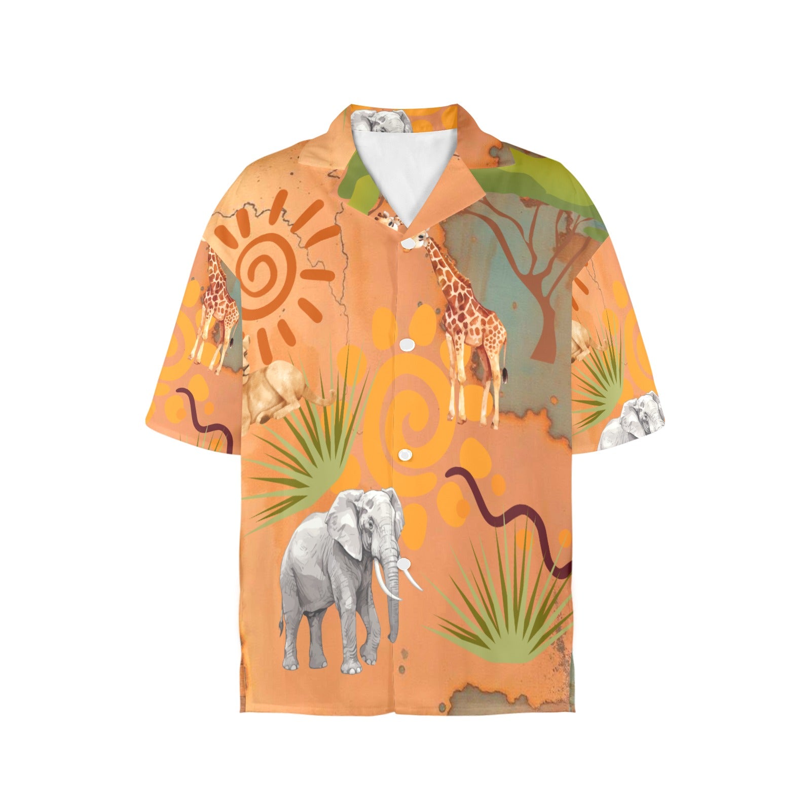 Women's All Over Print Hawaiian Shirt SAFARI