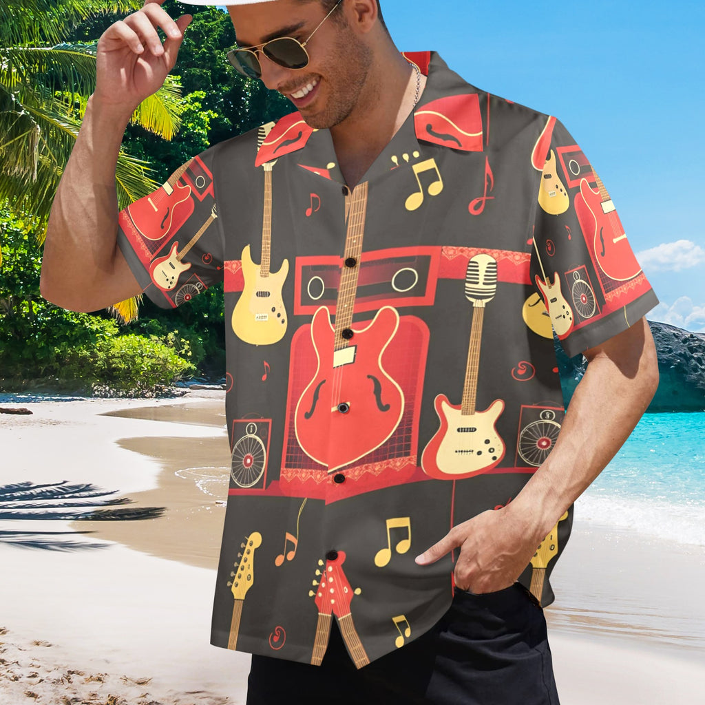Men's All Over Print Hawaiian Shirt GUITAR STORE