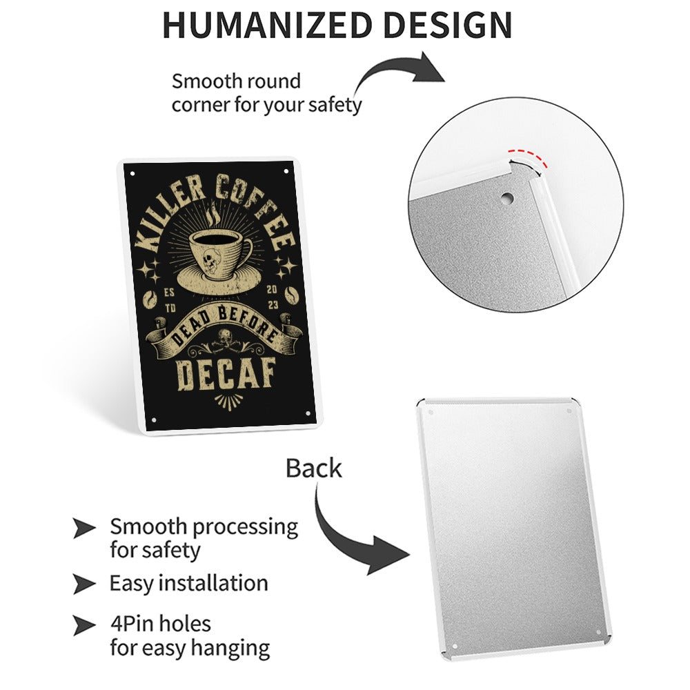 Tinplate Wall Decor KILLER COFFEE