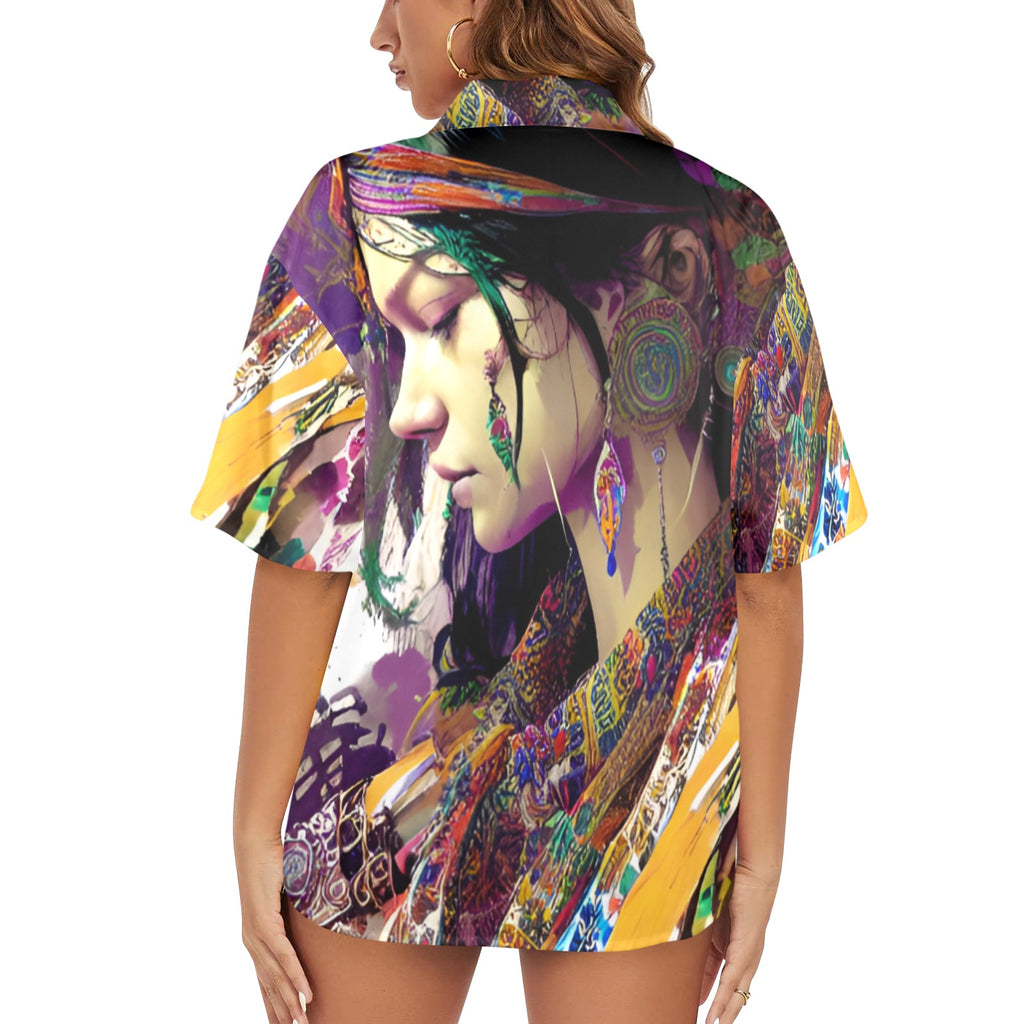 Women's All Over Print Hawaiian Shirt GYPSY DREAMS