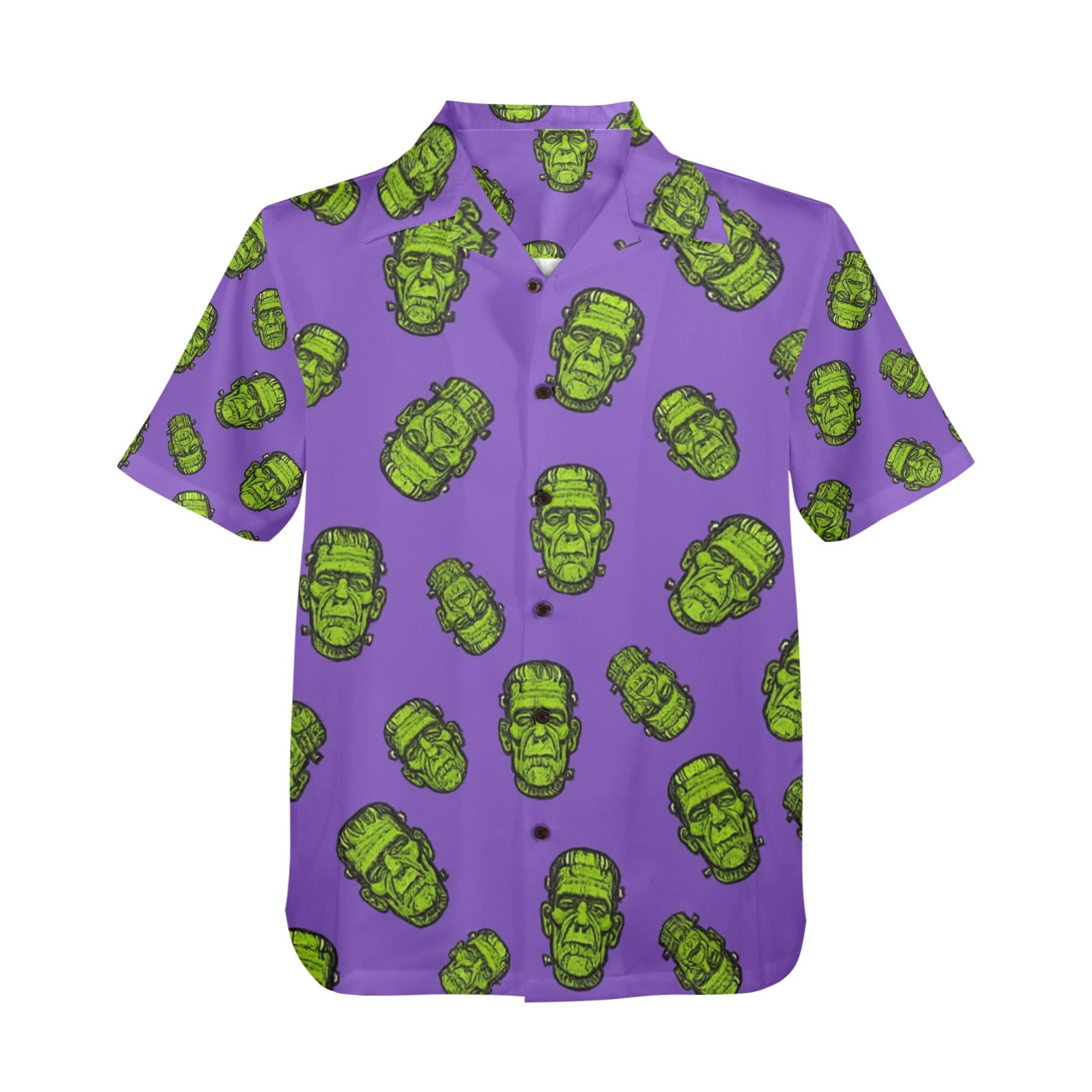 Men's All Over Print Hawaiian Shirt FRANKIE ON PURPLE