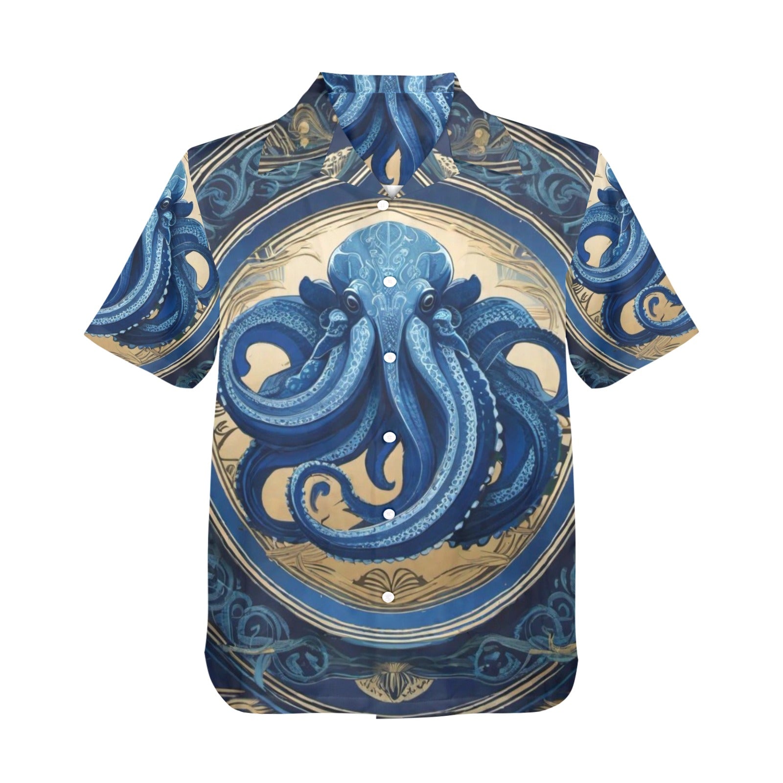 Men's All Over Print Hawaiian Shirt CTHULHU BLUES