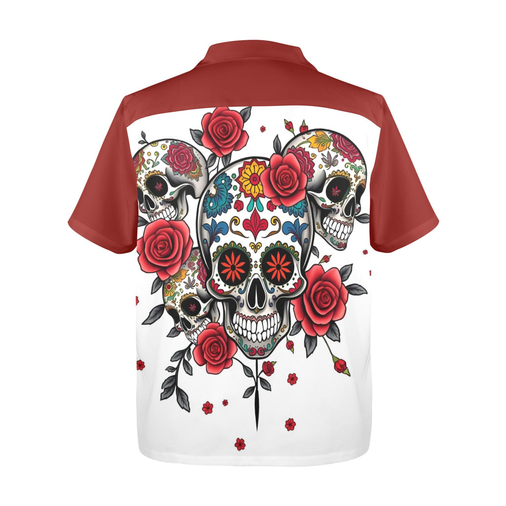 Men's All Over Print Hawaiian Shirt CALAVERAS Y ROSAS