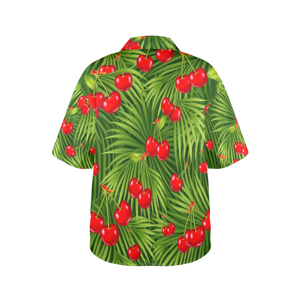 Women's All Over Print Hawaiian Shirt CHERRY PARADISE