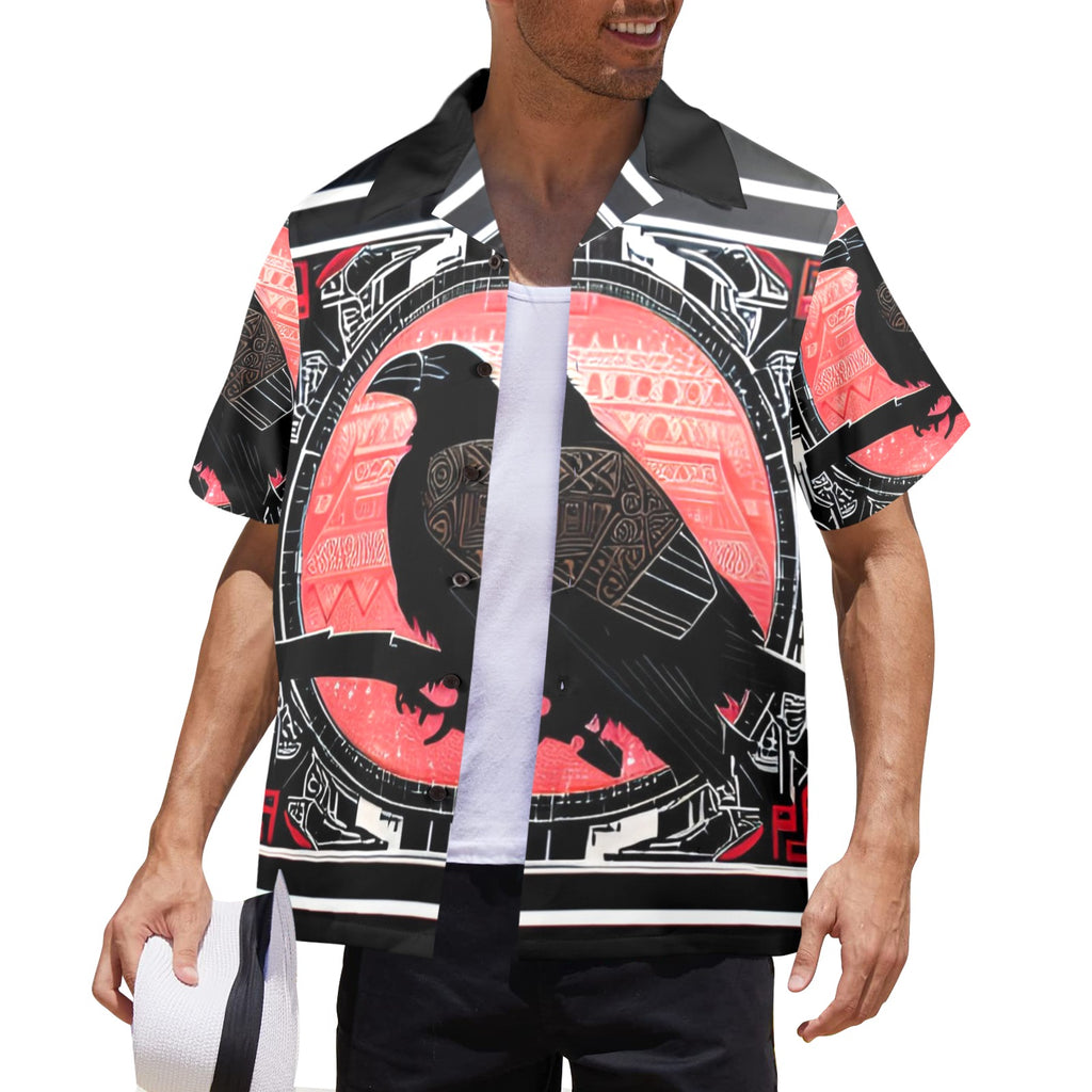 Men's All Over Print Hawaiian Shirt RAVEN