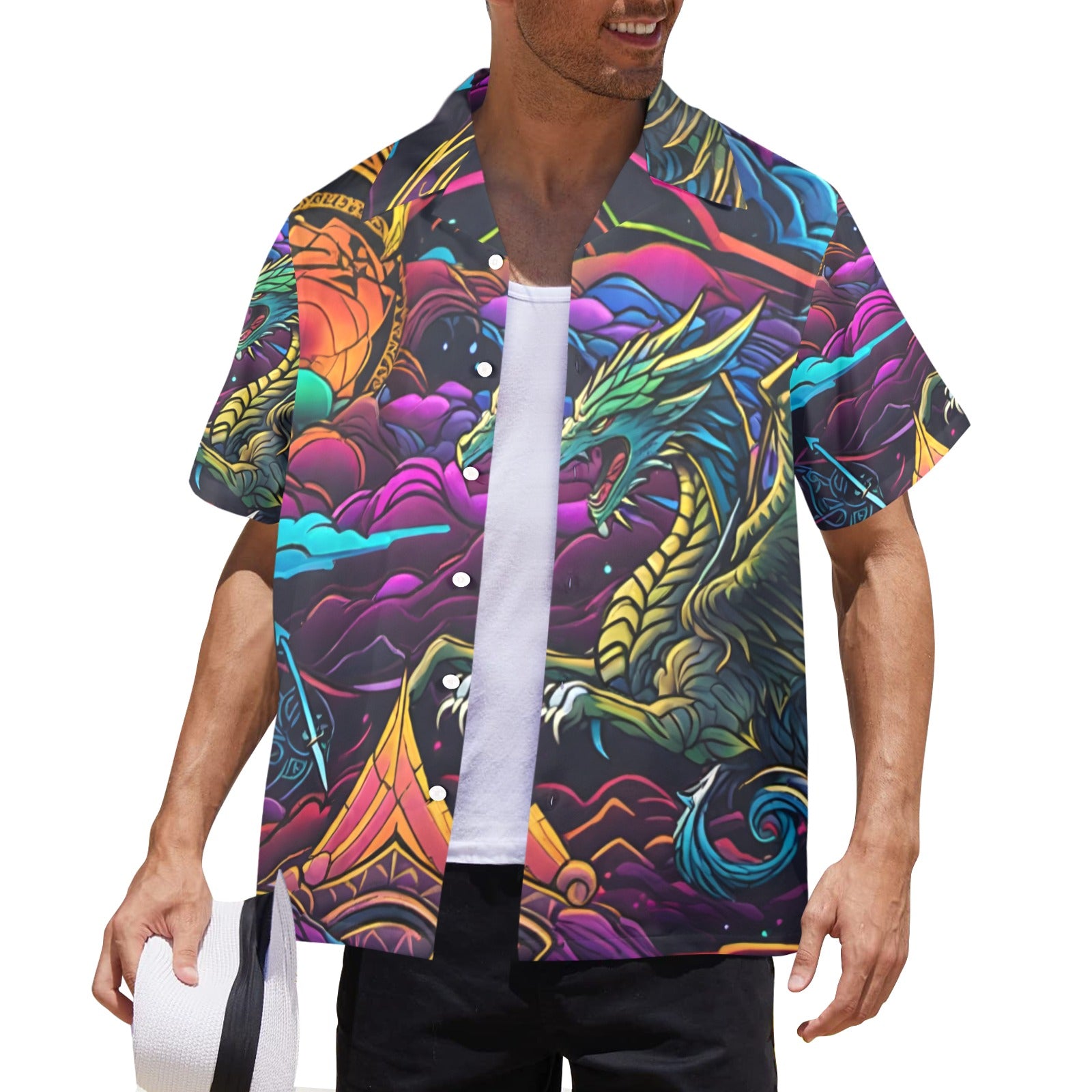 Men's All Over Print Hawaiian Shirt DRAGONQUEST