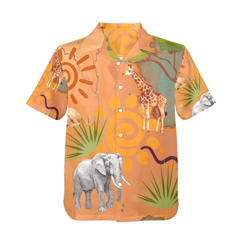 Men's All Over Print Hawaiian Shirt SAFARI
