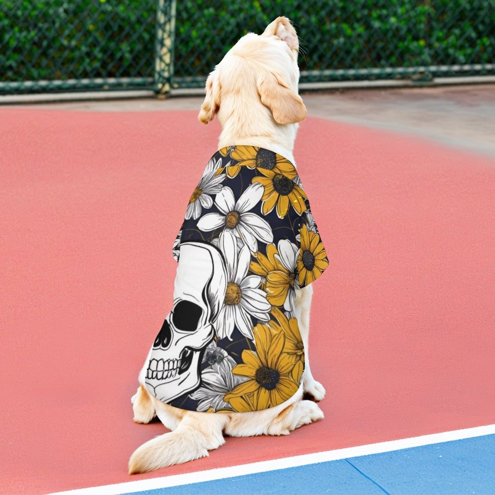 Pet shirt SKULL AND DAISIES