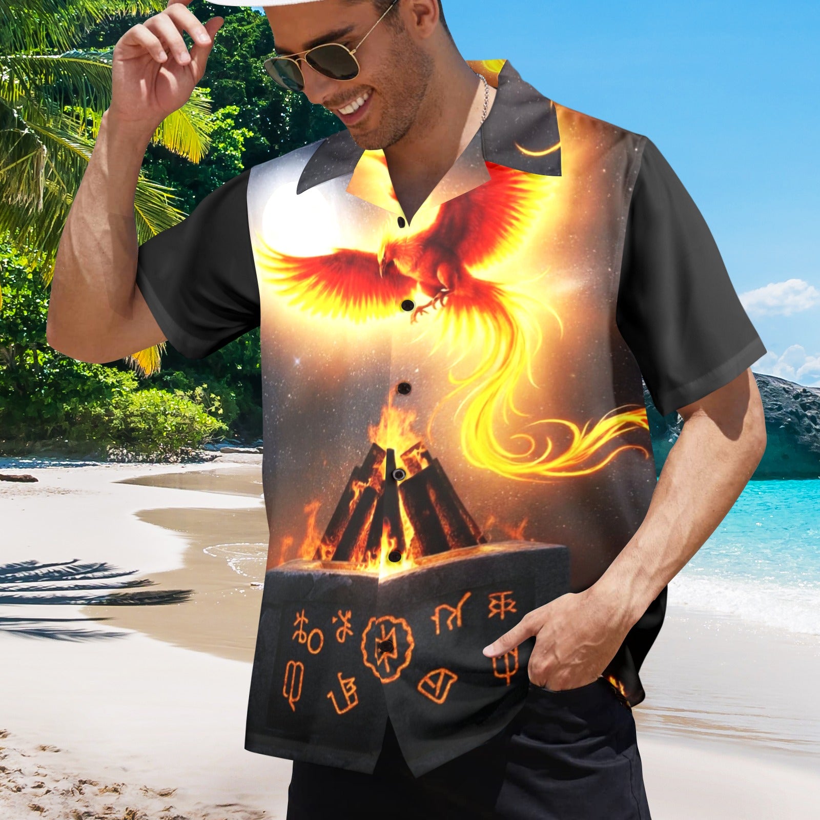 Men's All Over Print Hawaiian Shirt PHOENIX RISING