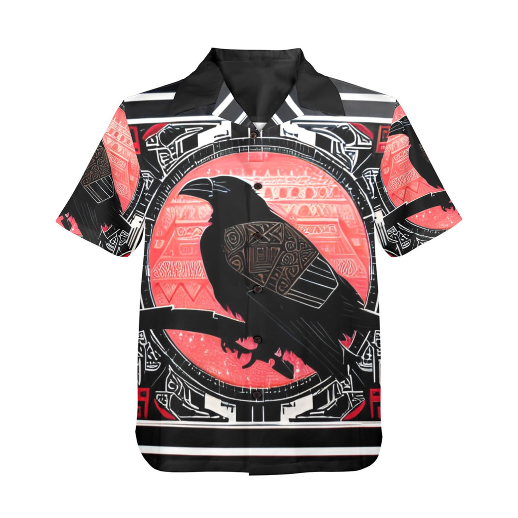 Men's All Over Print Hawaiian Shirt RAVEN