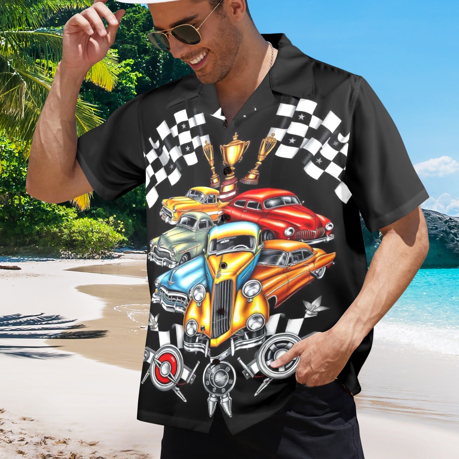 Men's All Over Print Hawaiian Shirt LIFE IN THE FAST LANE