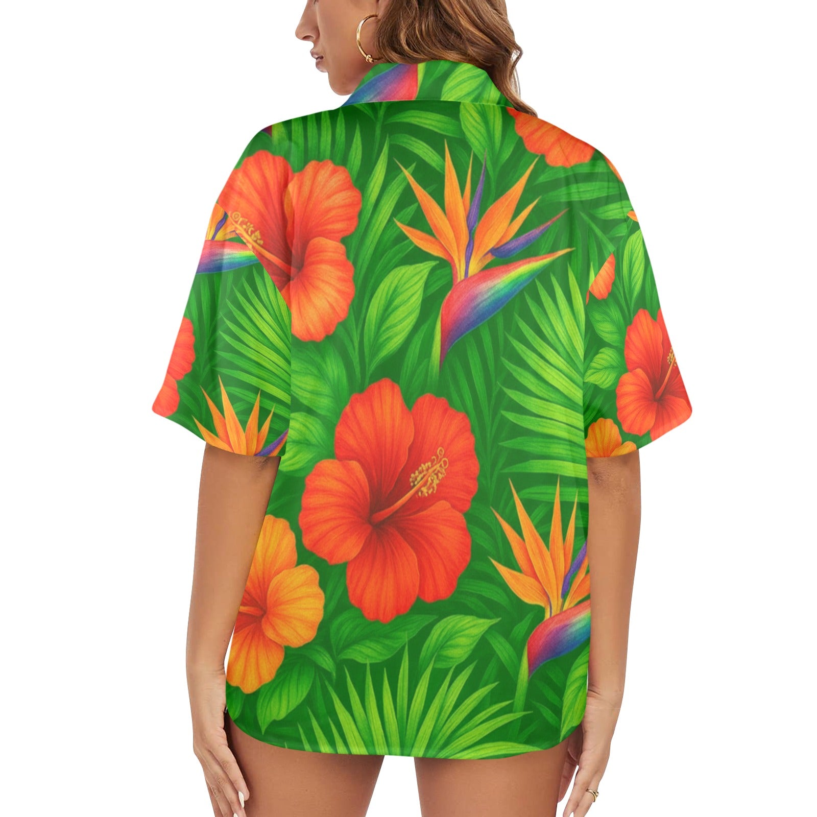 Women's All Over Print Hawaiian Shirt  ANOTHER DAY IN PARADISE