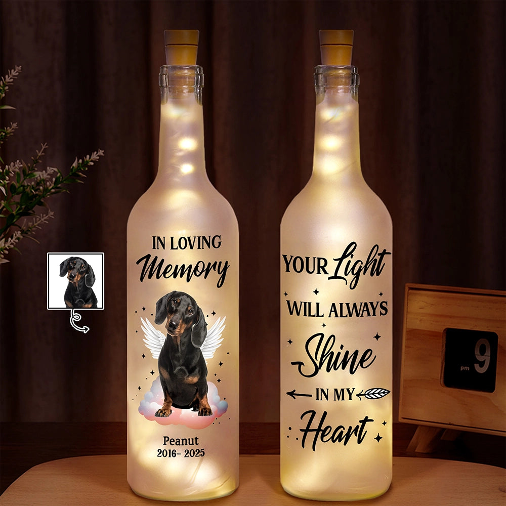 Personalized Bottle Light with Custom Photo - 'Your Light Will Always Shine'