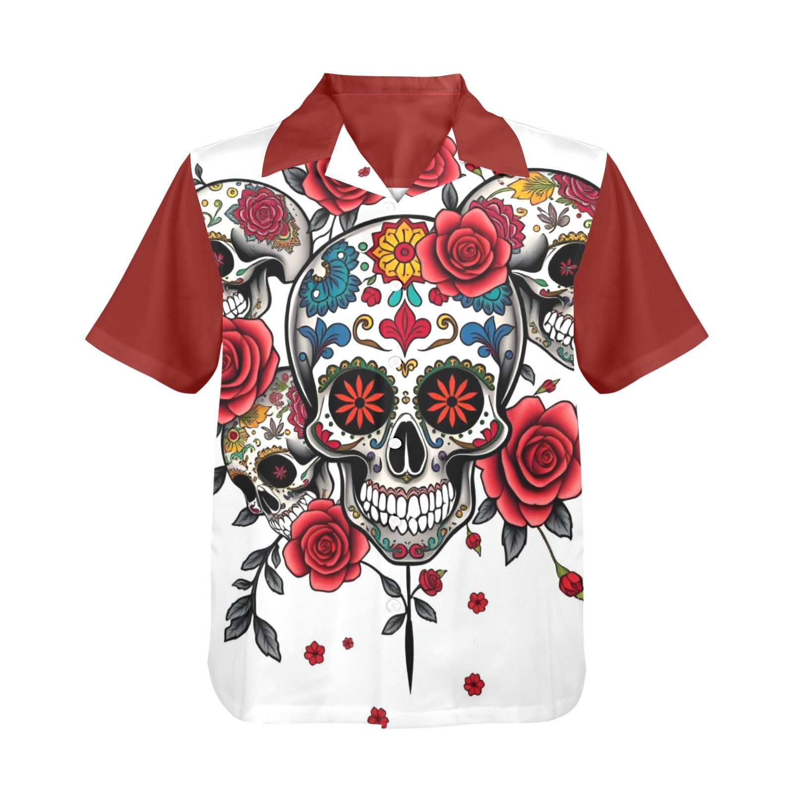 Men's All Over Print Hawaiian Shirt CALAVERAS Y ROSAS