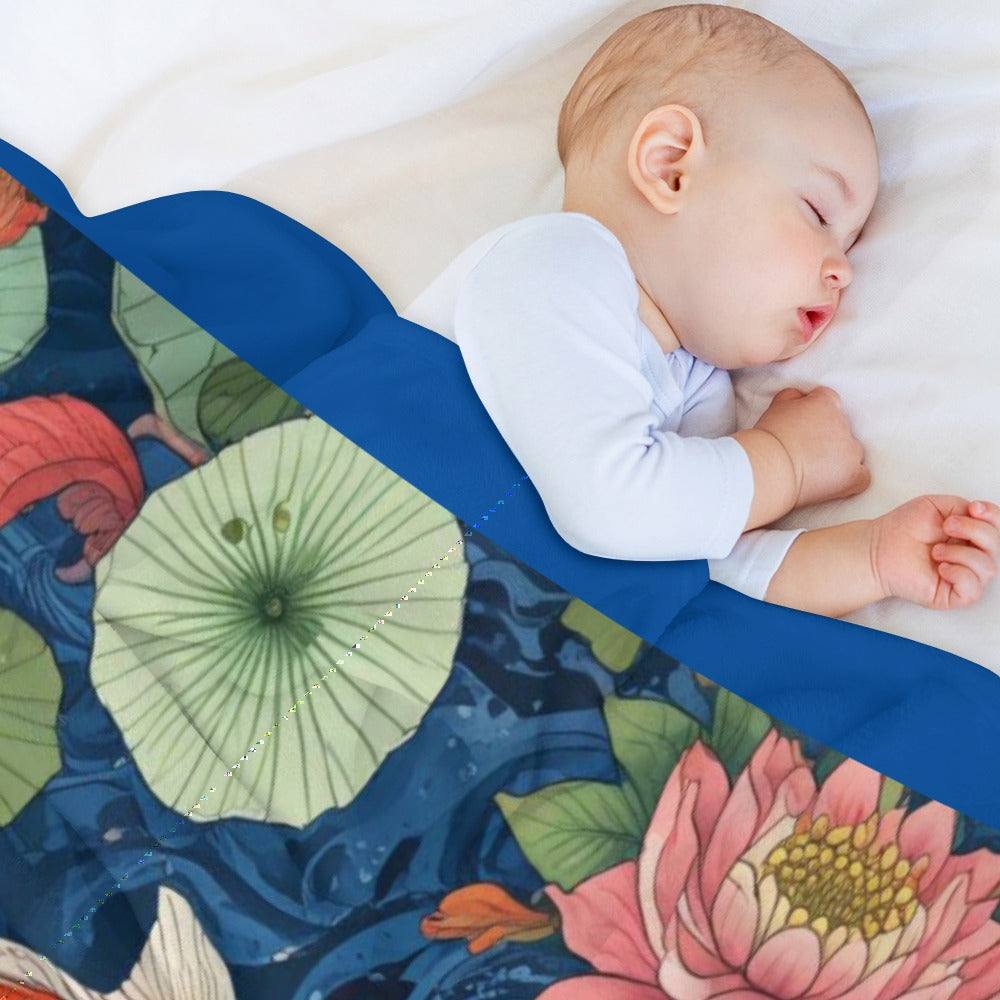 Blanket Throw Flannel KOI  POND