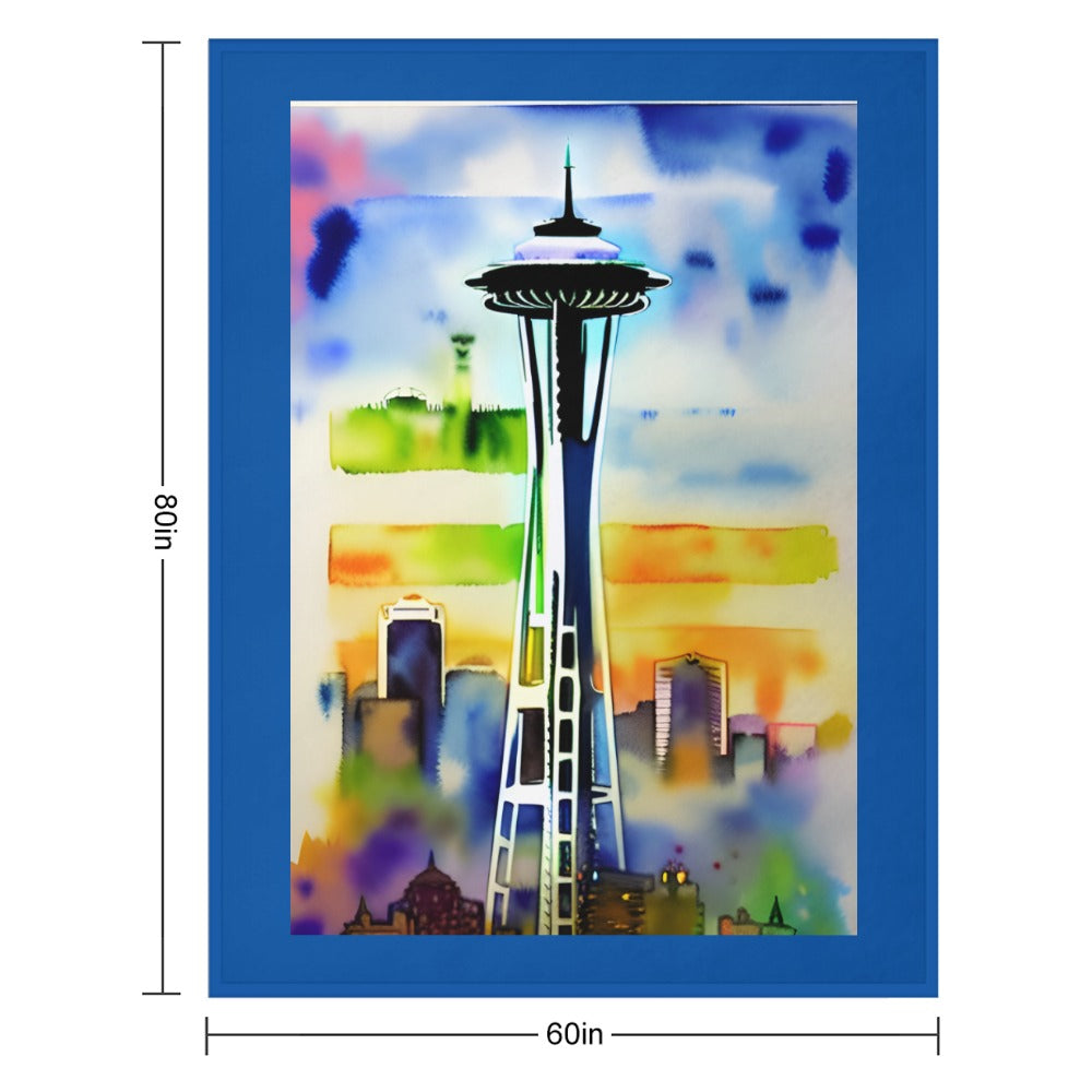 Blanket Throw Flannel SPACE NEEDLE