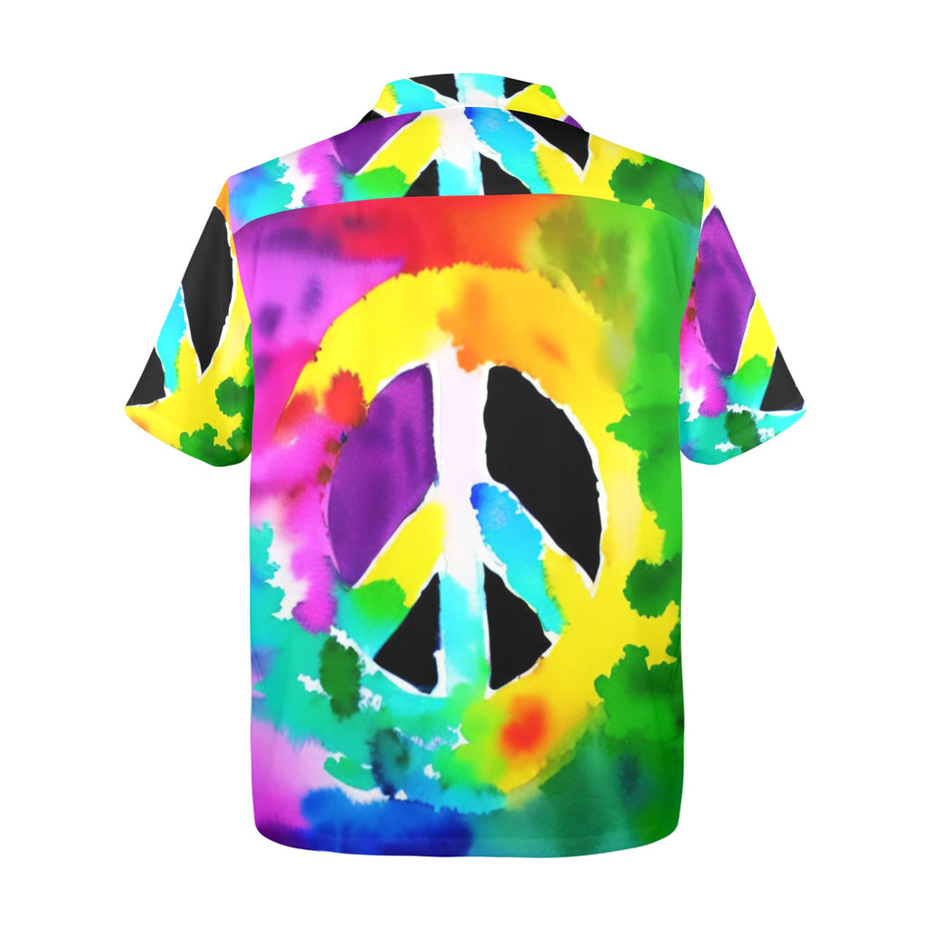 Men's All Over Print Hawaiian Shirt GIVE PEACE A CHANCE