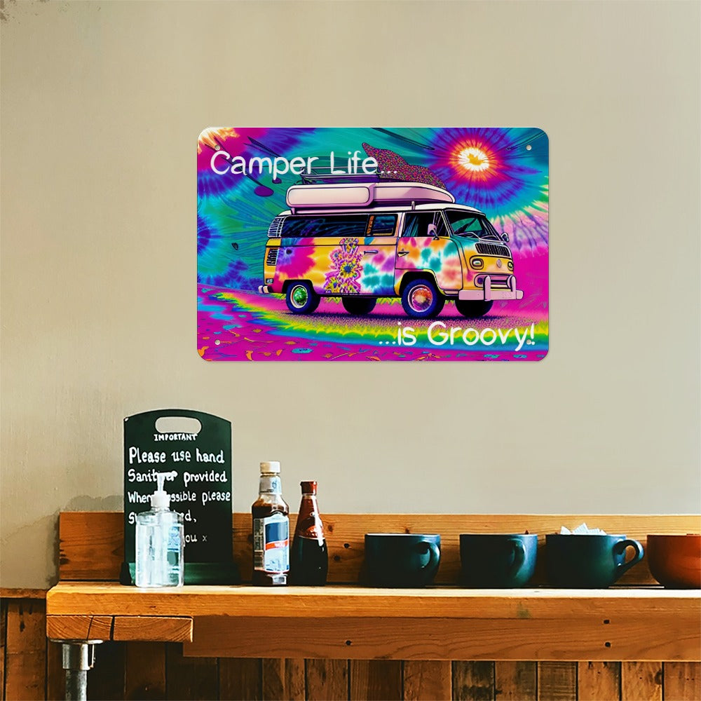 Tinplate Wall Decor CAMPER LIFE IS GROOVY!