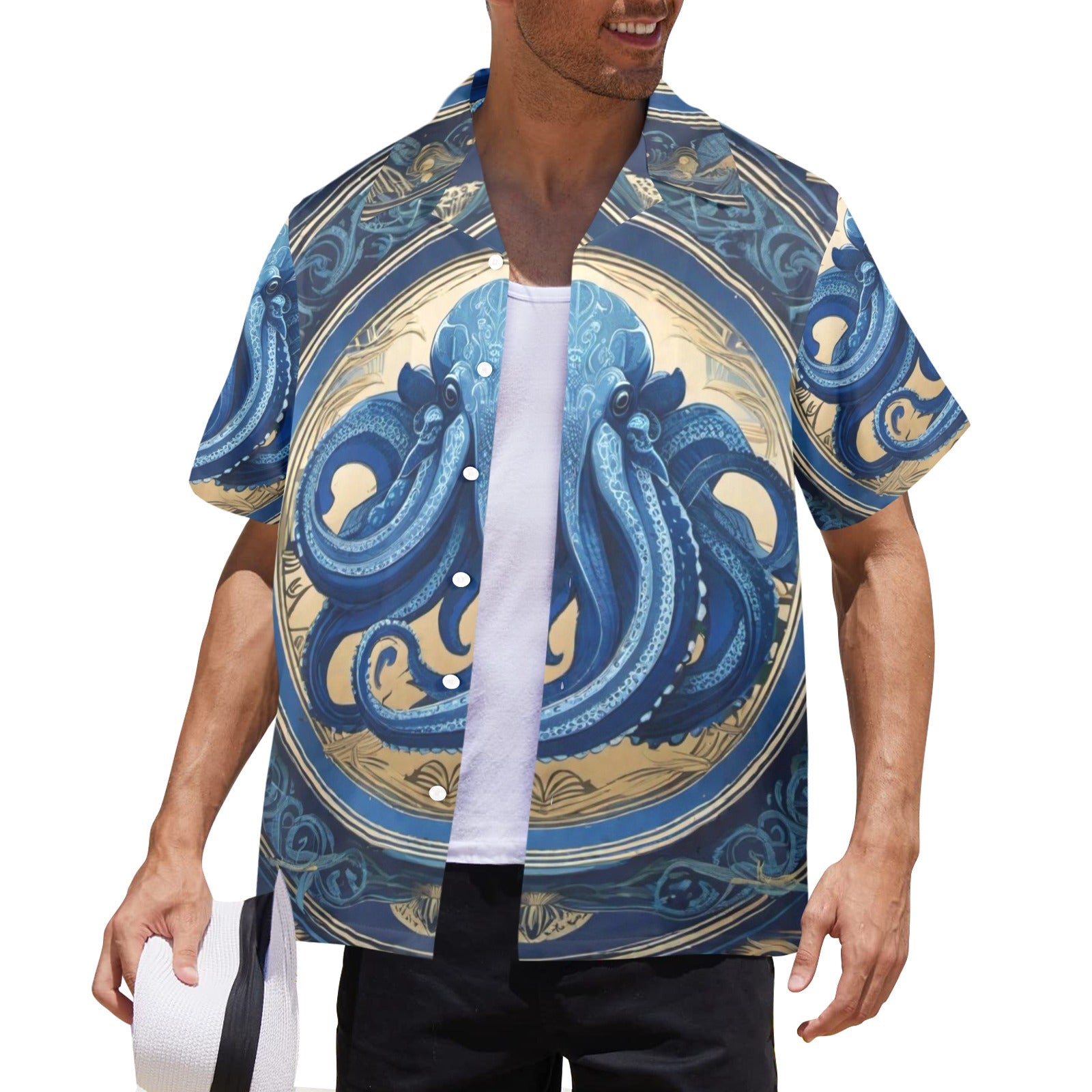 Men's All Over Print Hawaiian Shirt CTHULHU BLUES