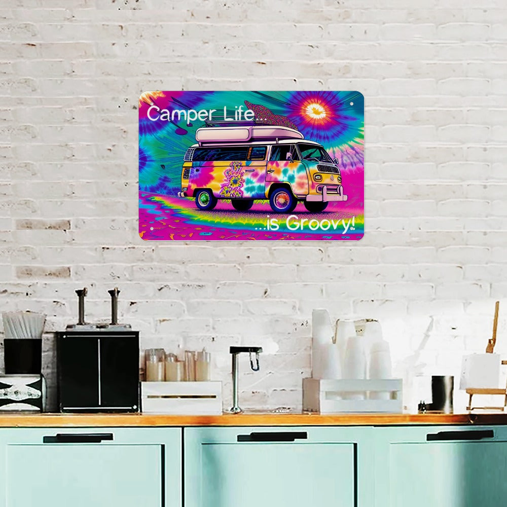 Tinplate Wall Decor CAMPER LIFE IS GROOVY!