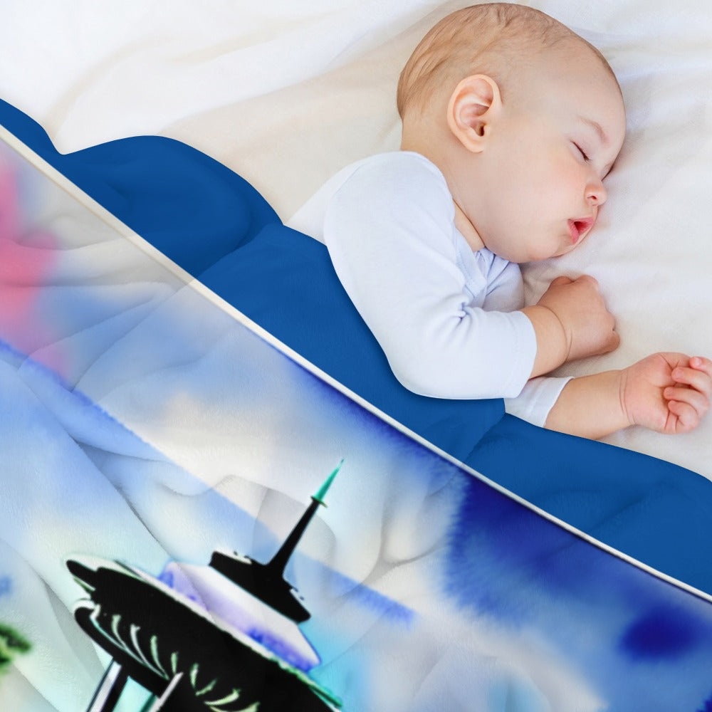 Blanket Throw Flannel SPACE NEEDLE