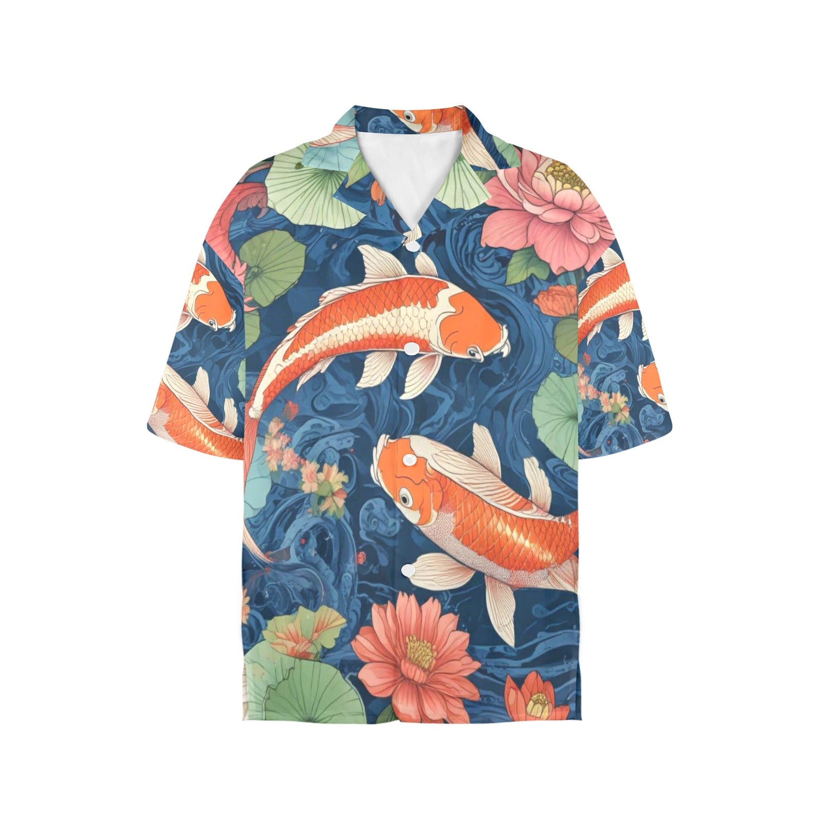 Women's All Over Print Hawaiian Shirt WHY SO KOI?