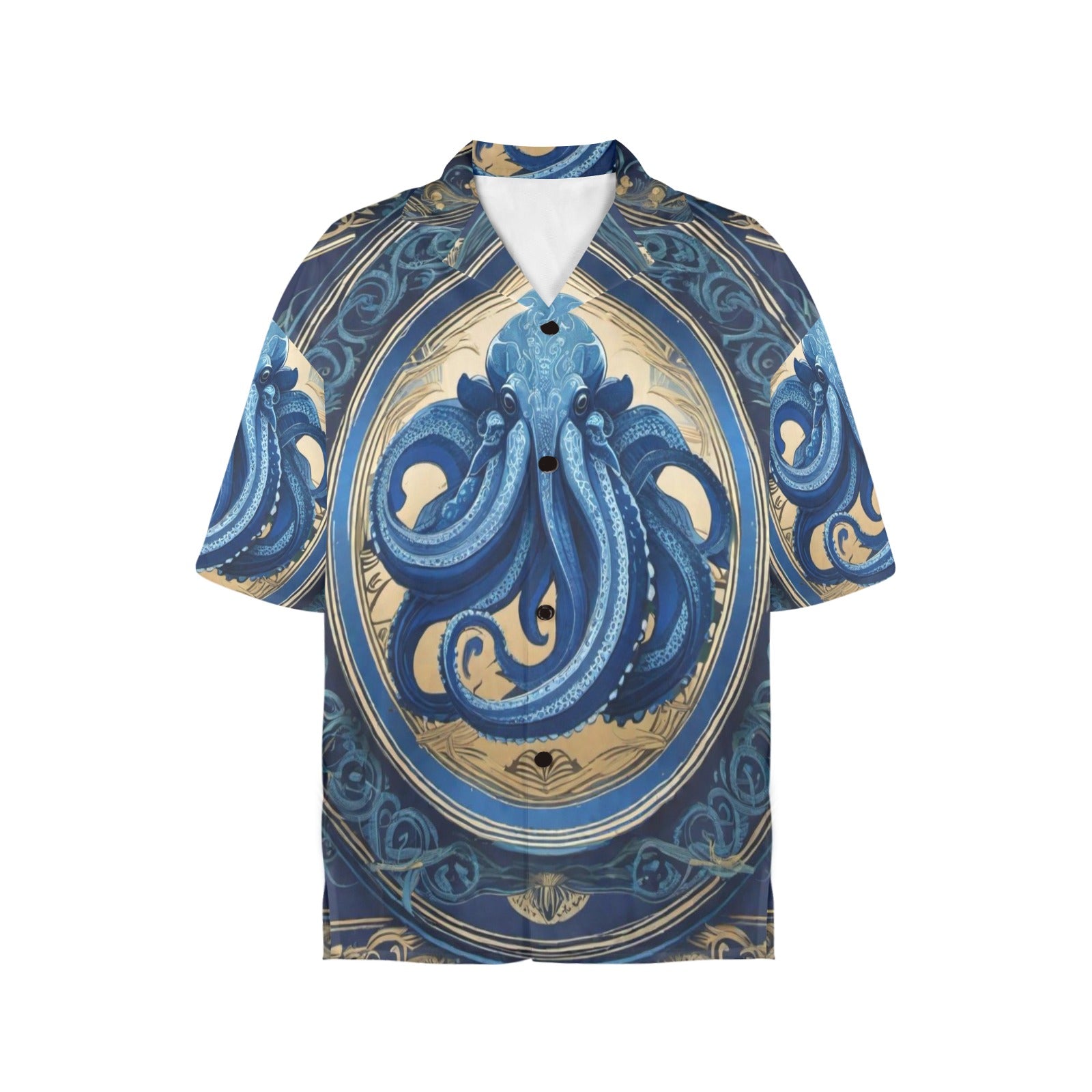 Women's All Over Print Hawaiian Shirt CTHULHU BLUES