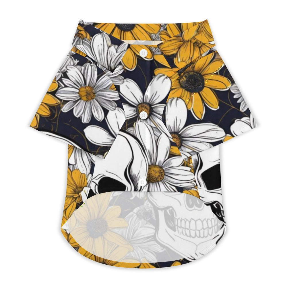 Pet shirt SKULL AND DAISIES