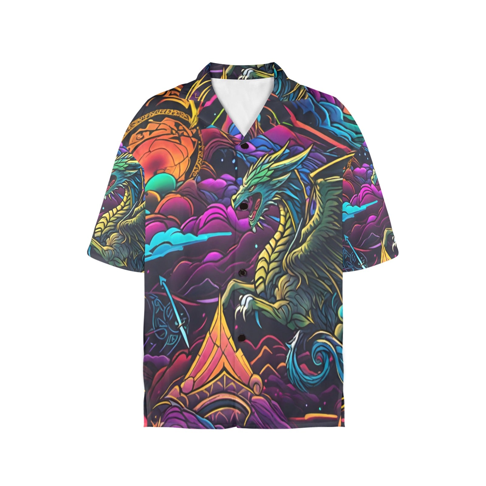 Women's All Over Print Hawaiian Shirt DRAGONQUEST