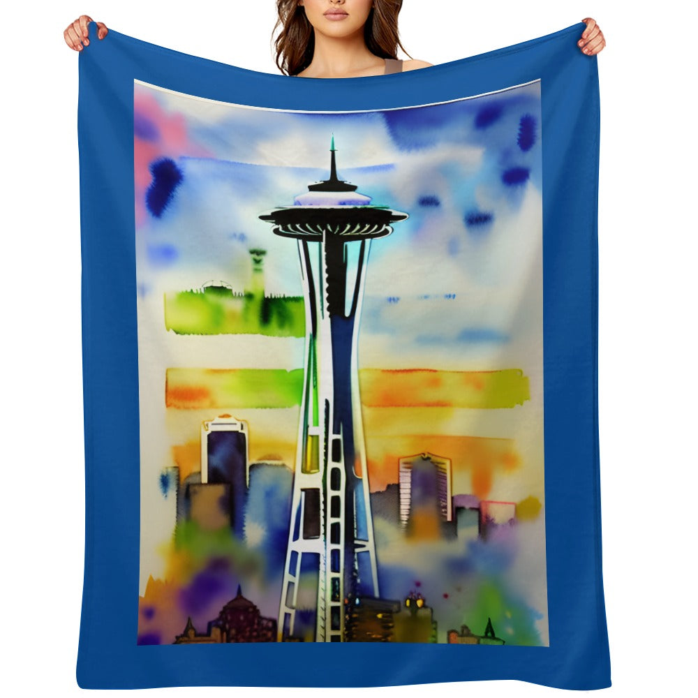 Blanket Throw Flannel SPACE NEEDLE