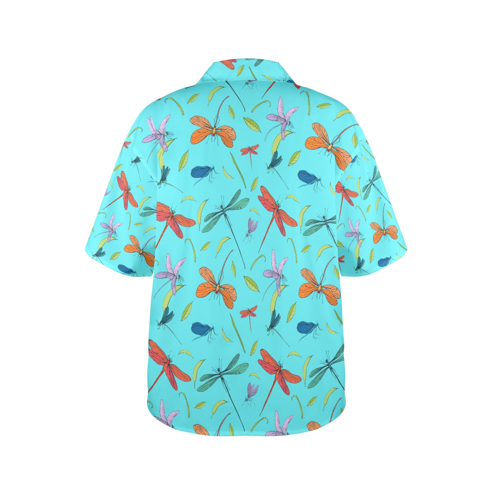 Women's All Over Print Hawaiian Shirt DRAGONFLIES