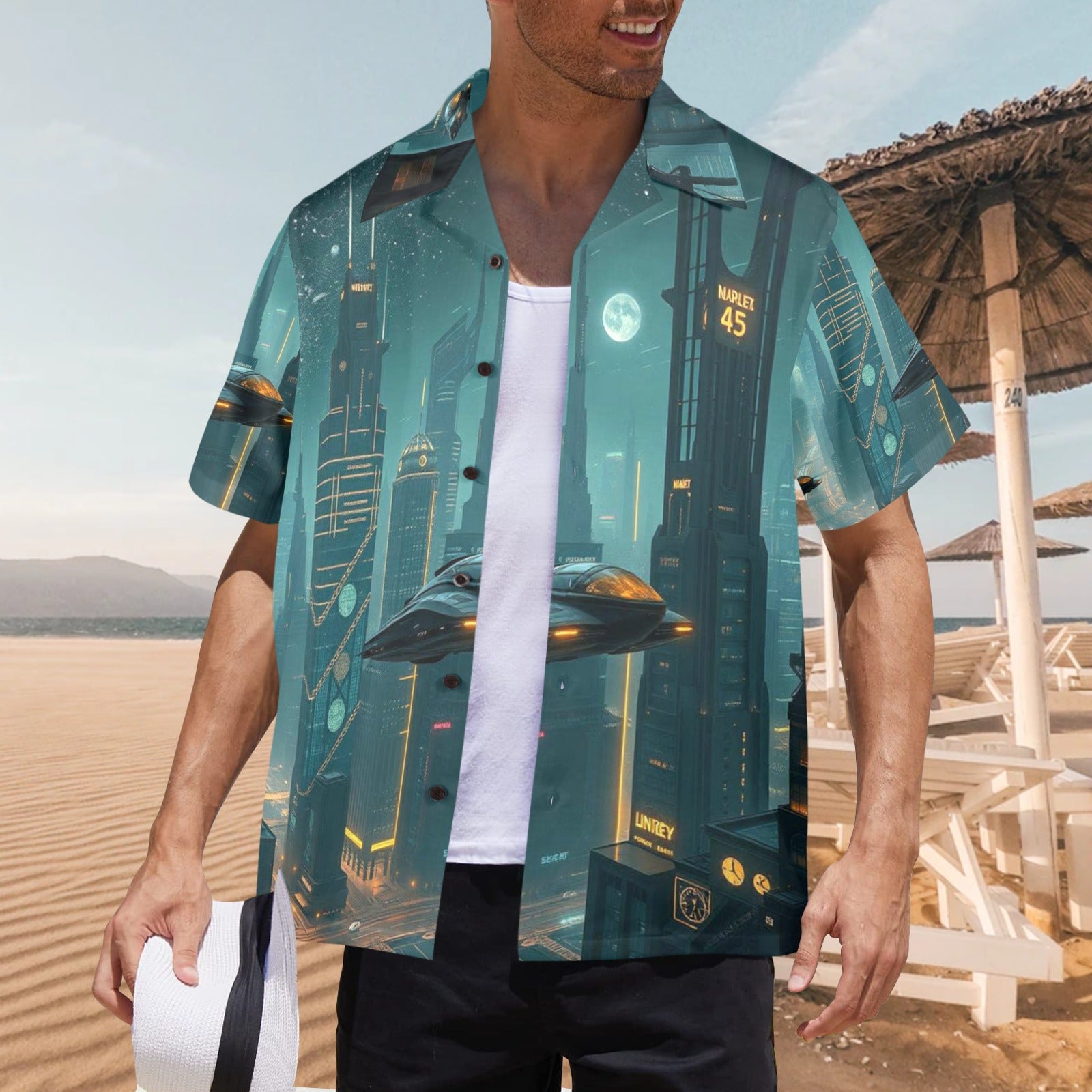 Men's All Over Print Hawaiian Shirt NARLEX 45