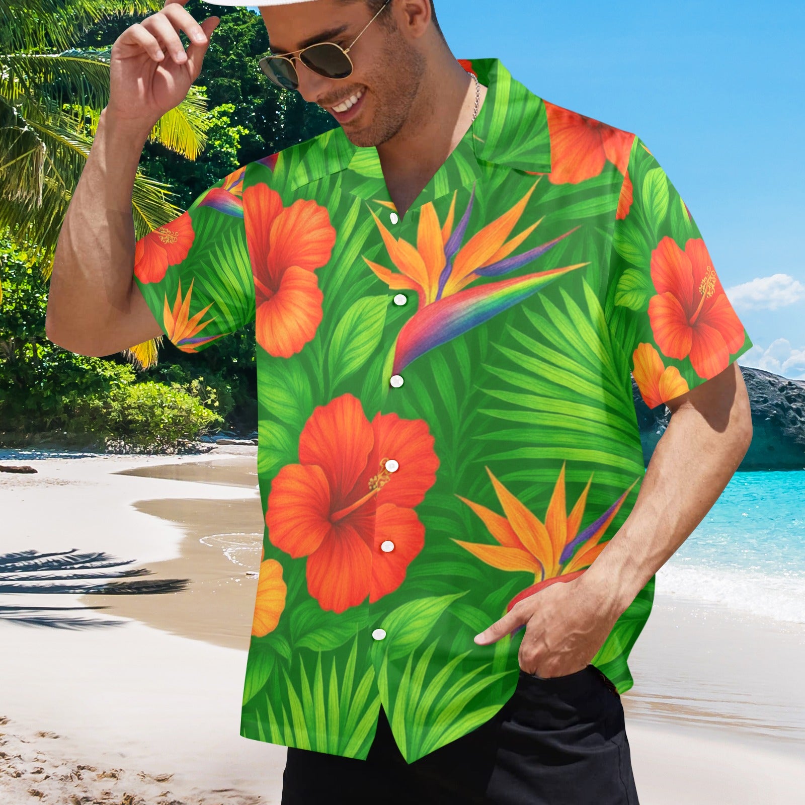 Men's All Over Print Hawaiian Shirt ANOTHER DAY IN PARADISE